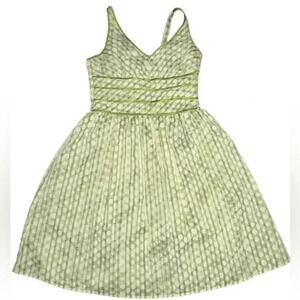Robbie Bee Dress Green Polka Dot Sleeveless ‎ Lined Party Womens 6P